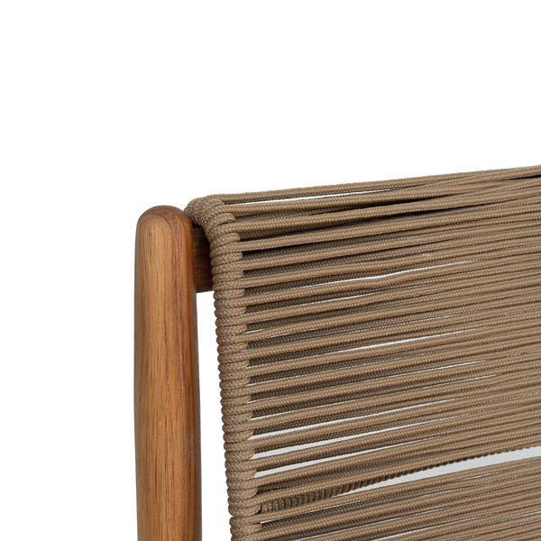 Lh Imports Vineyard Outdoor Dining Chair - Elegant Solid Teak With Rustic Rope Accents For Indoor & Patio Spaces Brown Teak Wood,100% Polyester Rope Vny025