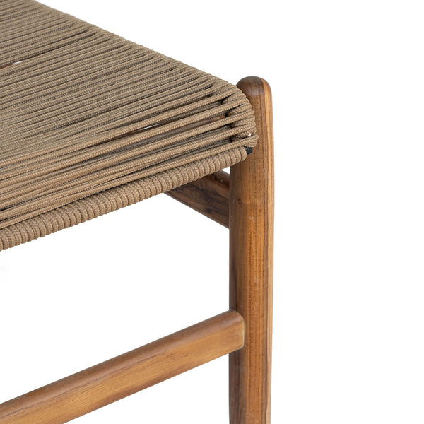 Lh Imports Vineyard Outdoor Dining Chair - Elegant Solid Teak With Rustic Rope Accents For Indoor & Patio Spaces Brown Teak Wood,100% Polyester Rope Vny025