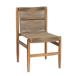 Lh Imports Vineyard Outdoor Dining Chair - Elegant Solid Teak With Rustic Rope Accents For Indoor & Patio Spaces Brown Teak Wood,100% Polyester Rope Vny025