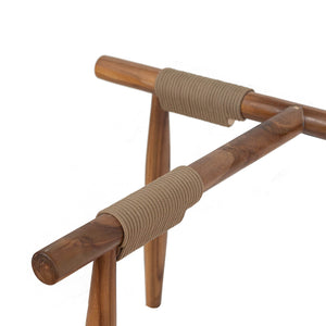 Lh Imports Vineyard Outdoor Round Coffee Table - Stylish Solid Teak, Glass Top & Polyester Rope For Comfort Brown,Clear Teak Wood,100% Polyester Rope,Clear Tempered Glass Vny033