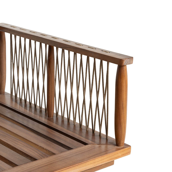 Lh Imports Vineyard Outdoor Loveseat - Luxurious Teak Wood Design With Weather-resistant Olefin Fabric Comfort Brown,White Teak Wood,Olefin Fabric (100% Polypropylene),Foam,Fiber Fill,Polyester Rope Vny036