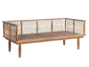 Lh Imports Vineyard Outdoor Loveseat - Luxurious Teak Wood Design With Weather-resistant Olefin Fabric Comfort Brown,White Teak Wood,Olefin Fabric (100% Polypropylene),Foam,Fiber Fill,Polyester Rope Vny036