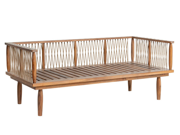 Lh Imports Vineyard Outdoor Loveseat - Luxurious Teak Wood Design With Weather-resistant Olefin Fabric Comfort Brown,White Teak Wood,Olefin Fabric (100% Polypropylene),Foam,Fiber Fill,Polyester Rope Vny036