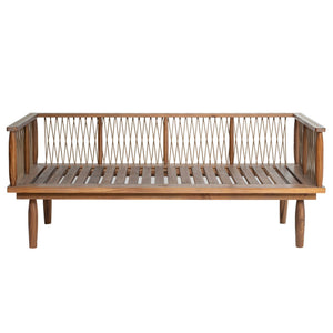 Lh Imports Vineyard Outdoor Loveseat - Luxurious Teak Wood Design With Weather-resistant Olefin Fabric Comfort Brown,White Teak Wood,Olefin Fabric (100% Polypropylene),Foam,Fiber Fill,Polyester Rope Vny036