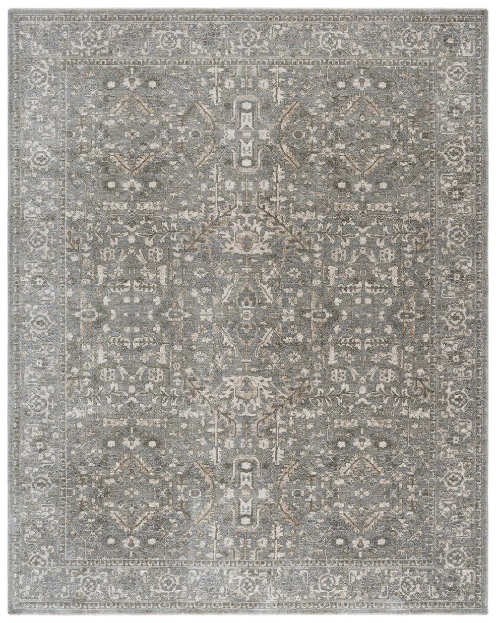 Safavieh Vintage Overdye Area Rug 8'0"X10'0" Green & Grey - Durable, Plush, Power-loomed Turkish Elegance Green ,Grey 80% Polyester,20% Recycled Cotton Vod504y-8