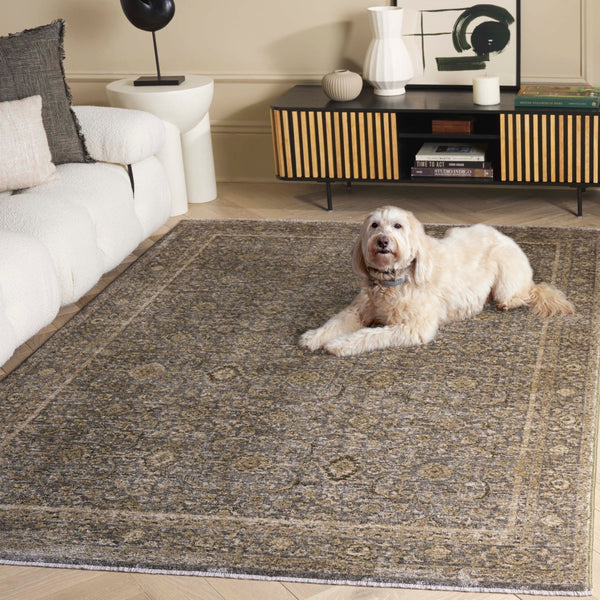 Safavieh Vintage Overdye Area Rug: Timeless Elegance In Sophisticated Hues, Luxurious Design For Any Space Green ,Grey 80% Polyester,20% Recycled Cotton Vod506y-9