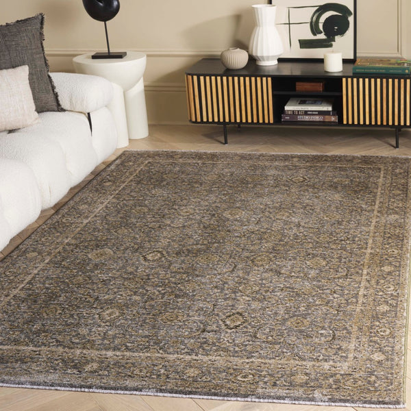 Safavieh Vintage Overdye Area Rug: Timeless Elegance In Sophisticated Hues, Luxurious Design For Any Space Green ,Grey 80% Polyester,20% Recycled Cotton Vod506y-9