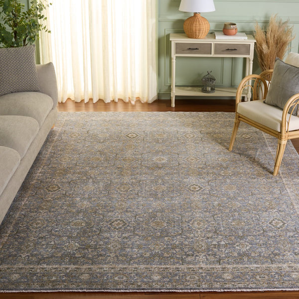 Safavieh Vintage Transitional Area Rug 8x10 Ft In Green & Grey - Timeless Elegance & Durable Design Green ,Grey 80% Polyester,20% Recycled Cotton Vod506y-8