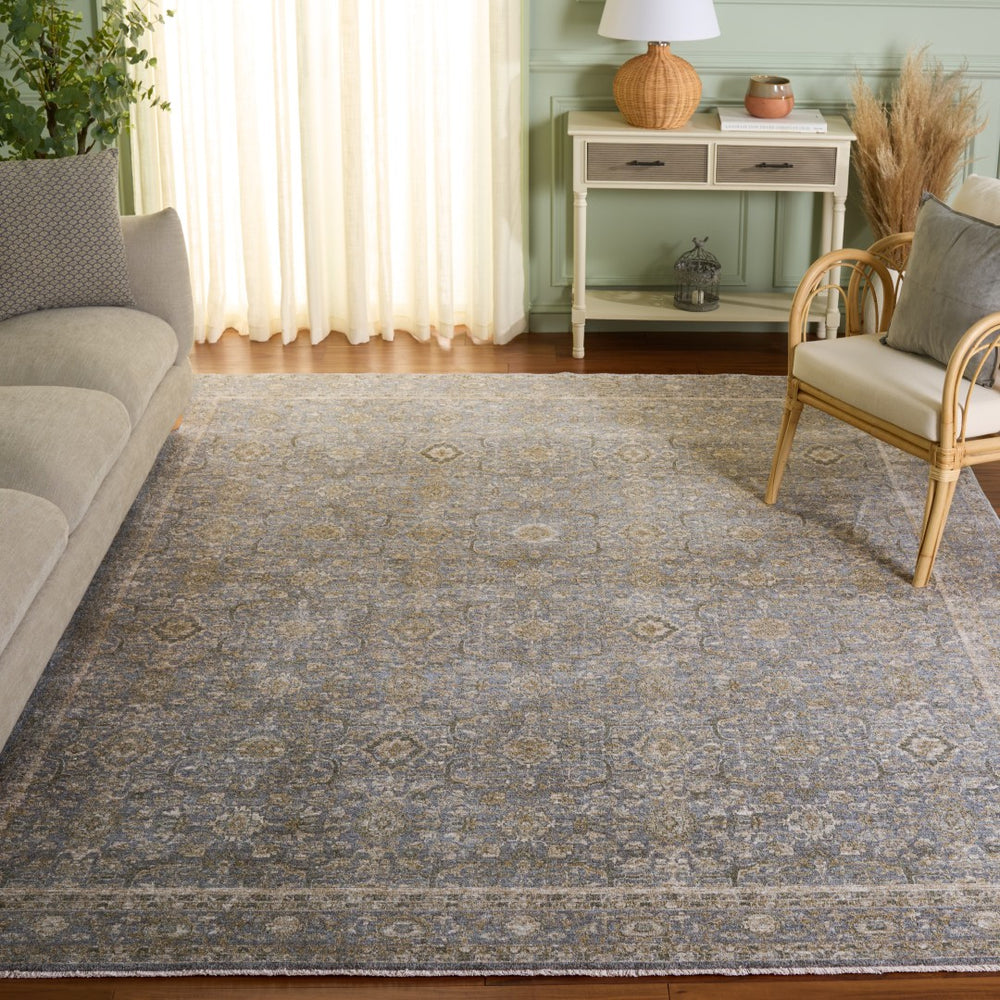 Safavieh Vintage Overdye Area Rug: Timeless Elegance In Sophisticated Hues, Luxurious Design For Any Space Green ,Grey 80% Polyester,20% Recycled Cotton Vod506y-9