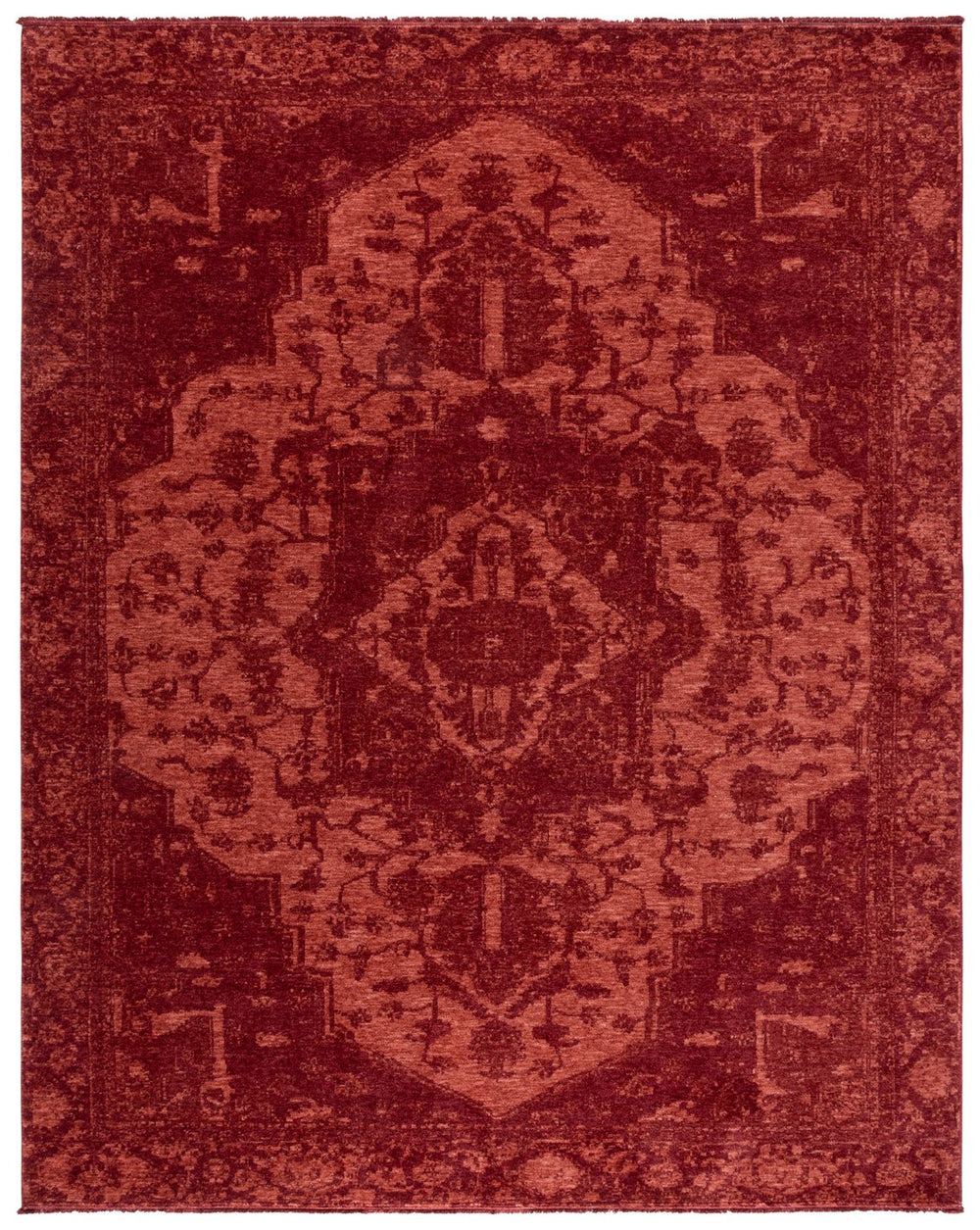 Safavieh Vintage Overdye Area Rug 8x10 Feet - Luxurious Red Transitional Design For Timeless Elegance Red 80% Polyester,20% Recycled Cotton Vod508r-8