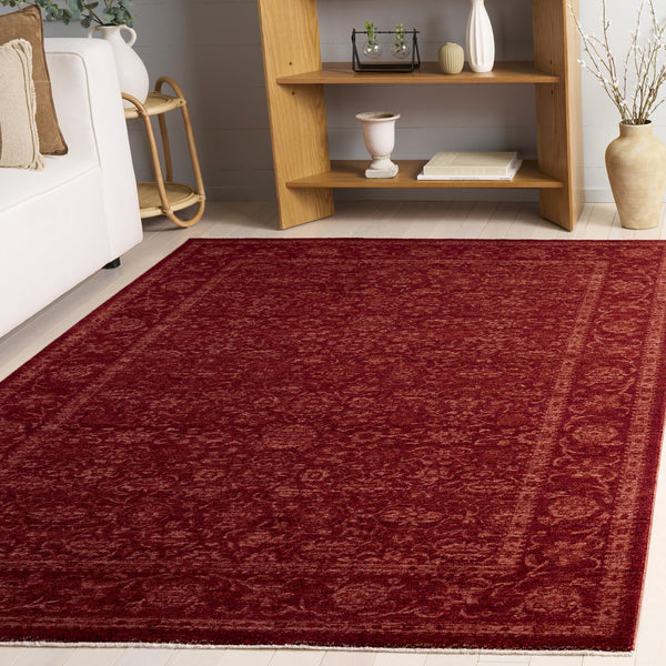 Safavieh Vintage Rich Overdyed Red Area Rug — Low-Pile Durable Polyester With Traditional Timeless Look 6'-7" x 6'-7" VOD800P-7SQ