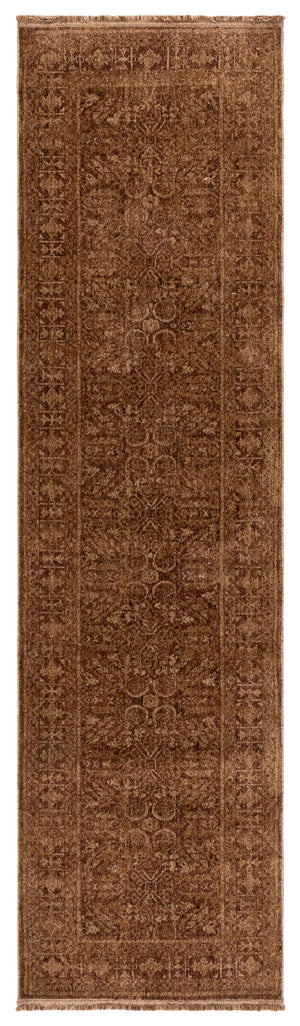 Safavieh Vintage Overdye Brown Turkish Square Rug With Low 3/8" Pile, Durable Power-Loomed Polyester For Classic Warmth 4'-0" x 4'-0" VOD804T-4SQ