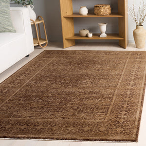 Safavieh Vintage Overdye Brown Turkish Square Rug With Low 3/8" Pile, Durable Power-Loomed Polyester For Classic Warmth 4'-0" x 4'-0" VOD804T-4SQ