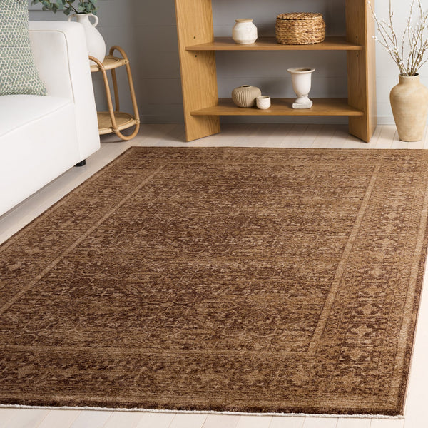 Safavieh Vintage Runner Rug In Overdyed Brown — Low-Profile, Durable Turkish Polyester Pile For Hallways 2'-3" x 8'-0" VOD804T-28