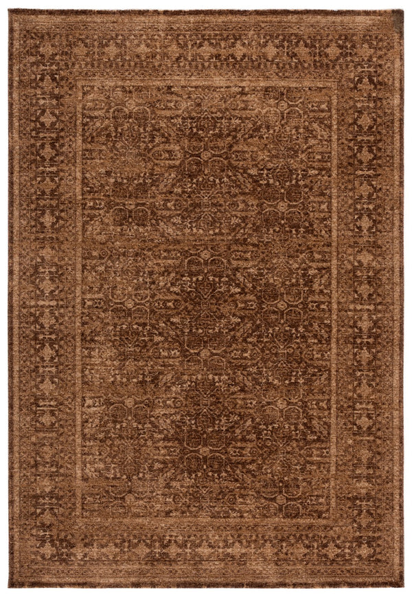 Safavieh Vintage Overdye Brown Turkish Square Rug With Low 3/8" Pile, Durable Power-Loomed Polyester For Classic Warmth 4'-0" x 4'-0" VOD804T-4SQ