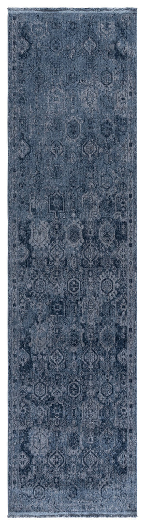 Safavieh Vintage Navy Overdye Area Rug — Solid Deep Blue, Low-Profile Turkish Power-Loomed Durability For Rooms 10'-0" x 14'-0" VOD806N-10