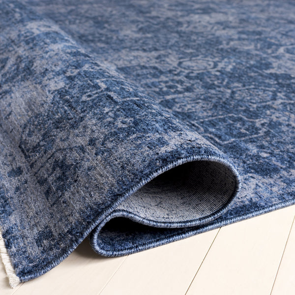 Safavieh Vintage Navy Overdye Area Rug — Timeless Solid Low-Profile 3/8" Pile, Durable Power-Loomed Quality 8'-0" x 10'-0" VOD806N-8