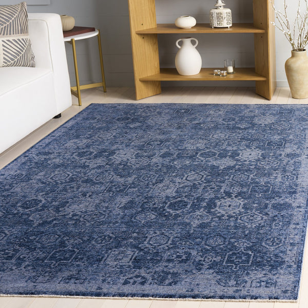 Safavieh Vintage Navy Runner Power-Loomed In Turkey — Durable Low-Profile 3/8" Pile, Elegant Overdyed Finish 2'-3" x 8'-0" VOD806N-28