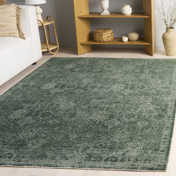 Safavieh Vintage Elegant Overdye Green Area Rug — Low-Profile Turkish Power-Loomed Wool-Look Polyester, Durable Charm 5'-0" x 8'-0" VOD806Y-5