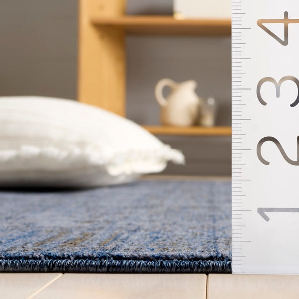 Safavieh Vintage Overdyed Navy Square Rug Turkish Crafted Polyester Accent for Entryways VOD810N-4SQ