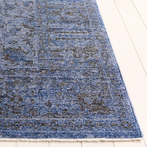 Safavieh Vintage Overdyed Navy Square Rug Turkish Crafted Polyester Accent for Entryways VOD810N-4SQ