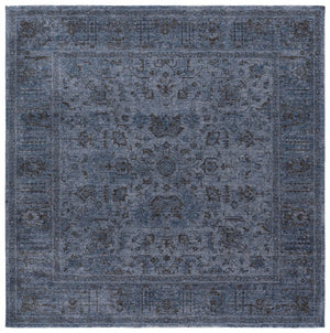 Safavieh Vintage Overdyed Navy Square Rug Turkish Crafted Polyester Accent for Entryways VOD810N-4SQ