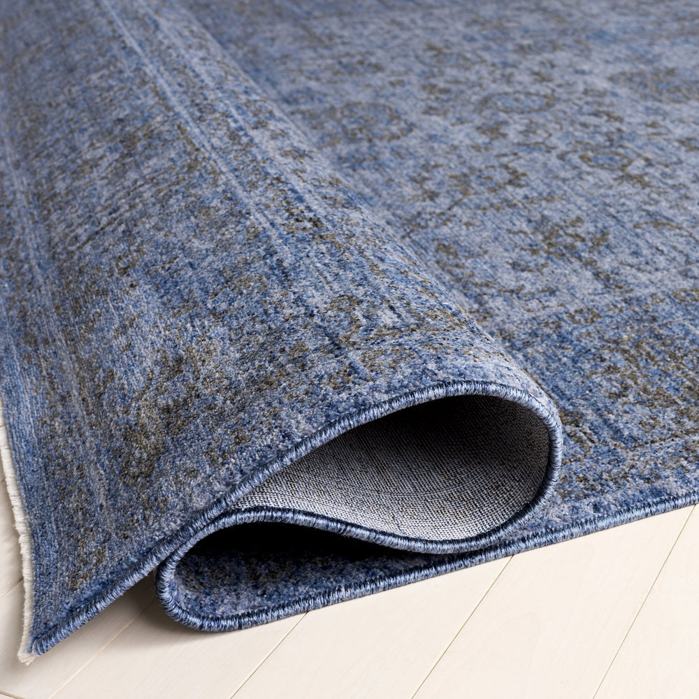 Safavieh Vintage Navy Overdyed Area Rug — Low-Profile Polyester With Cotton-Latex Backing, Timeless Elegance And Easy Care 6'-0" x 9'-0" VOD810N-6