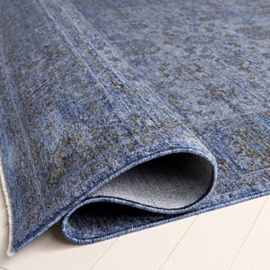Safavieh Vintage Navy Overdyed Area Rug — Deep Saturated Hue, Low-Profile Pile, Durable Power-Loomed Turkish Craftsmanship 6'-7" x 6'-7" VOD810N-7SQ