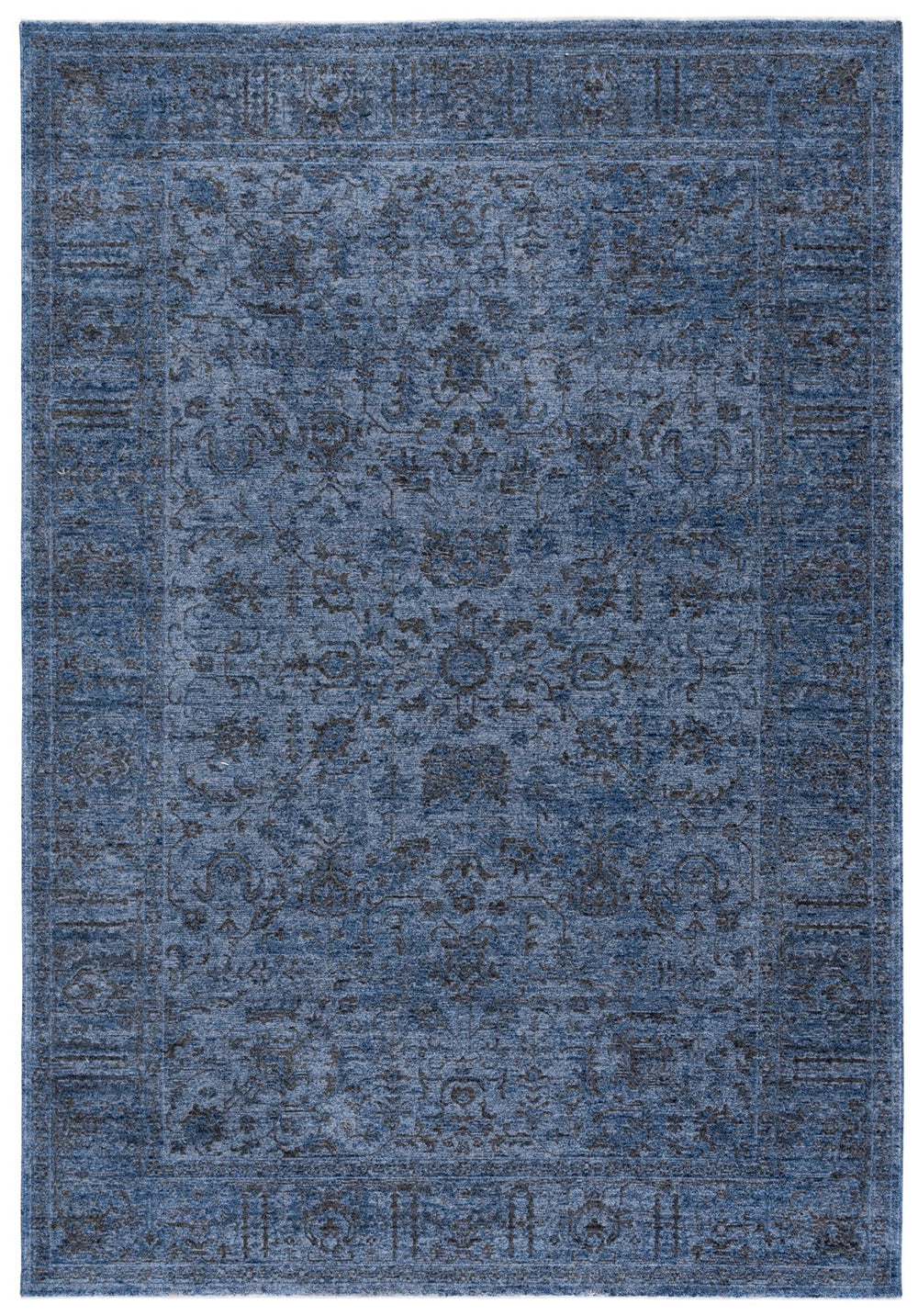 Safavieh Vintage Navy Overdyed Area Rug — Low-Profile Polyester With Cotton-Latex Backing, Timeless Elegance And Easy Care 6'-0" x 9'-0" VOD810N-6