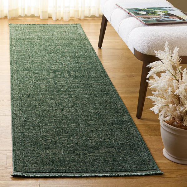 Safavieh Vintage Green Overdyed Area Rug — Low-Profile Power-Loomed Turkish Polyester, Durable Elegance 6'-7" x 6'-7" VOD812Y-7SQ