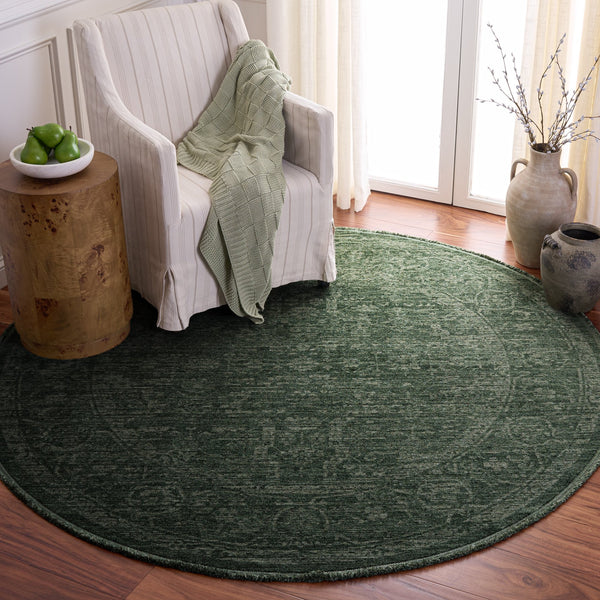 Safavieh Vintage Overdye Runner In Green — Turkish Power-Loomed Low-Profile Rug For Hallways & Entryways (8Ft) 2'-3" x 8'-0" VOD812Y-28