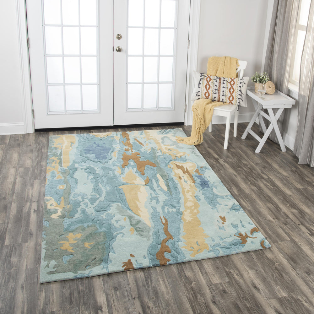 Rizzy Vogue VOG102 Hand Tufted Modern Wool Rug Aqua  9' x 12'