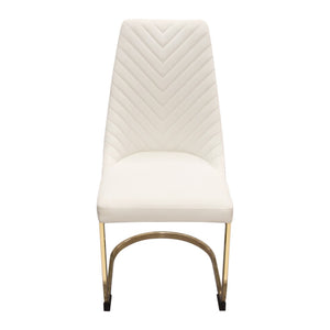 Diamond Sofa Vogue Set Of 2 Cream Velvet Dining Chairs With Elegant Gold Metal Frame For Luxurious Dining Experience Cream Velvet Vogue2dccm2pk