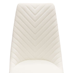 Diamond Sofa Vogue Set Of 2 Cream Velvet Dining Chairs With Elegant Gold Metal Frame For Luxurious Dining Experience Cream Velvet Vogue2dccm2pk