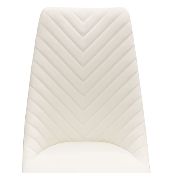 Diamond Sofa Vogue Set Of 2 Cream Velvet Dining Chairs With Elegant Gold Metal Frame For Luxurious Dining Experience Cream Velvet Vogue2dccm2pk