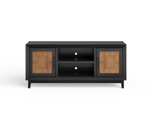 Legends Furniture Bridgevine Home Ventura 65 Inch Tv Stand For Tvs Up To 75 Inches, No Assembly Required, Black And Bourbon Finish Black  Vr1210.Sls