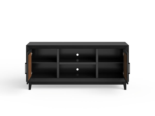 Legends Furniture Bridgevine Home Ventura 65 Inch Tv Stand For Tvs Up To 75 Inches, No Assembly Required, Black And Bourbon Finish Black  Vr1210.Sls