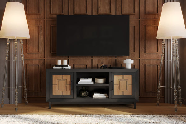 Legends Furniture Bridgevine Home Ventura 65 Inch Tv Stand For Tvs Up To 75 Inches, No Assembly Required, Black And Bourbon Finish Black  Vr1210.Sls