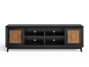 Legends Furniture Bridgevine Home Ventura 86 Inch Tv Stand For Tvs Up To 95 Inches, No Assembly Required, Black And Bourbon Finish Black  Vr1211.Sls