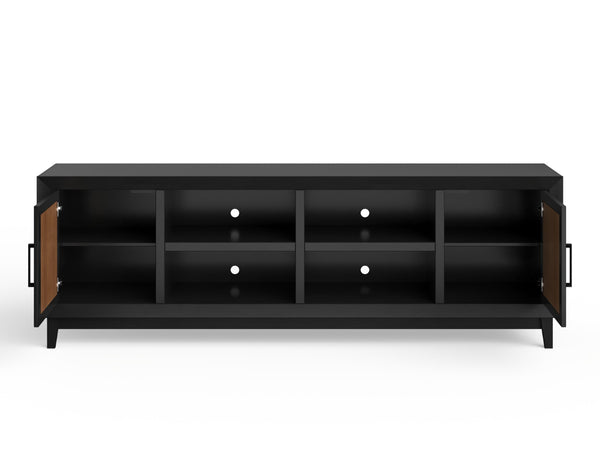 Legends Furniture Bridgevine Home Ventura 86 Inch Tv Stand For Tvs Up To 95 Inches, No Assembly Required, Black And Bourbon Finish Black  Vr1211.Sls