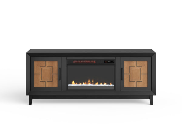 Legends Furniture Bridgevine Home Ventura 70 Inch Fireplace Tv Stand For Tvs Up To 80 Inches, Black And Bourbon Finish Black  Vr5210.Sls