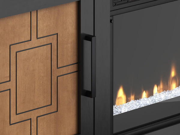 Legends Furniture Bridgevine Home Ventura 70 Inch Fireplace Tv Stand For Tvs Up To 80 Inches, Black And Bourbon Finish Black  Vr5210.Sls