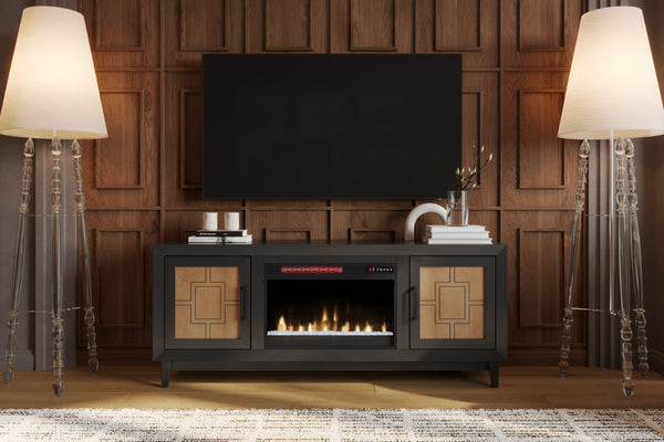 Legends Furniture Bridgevine Home Ventura 70 Inch Fireplace Tv Stand For Tvs Up To 80 Inches, Black And Bourbon Finish Black  Vr5210.Sls