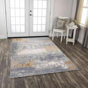 Rizzy Ventura VRA747 Powerloomed Transitional Washed Wool Rug Blue 9' x 12'