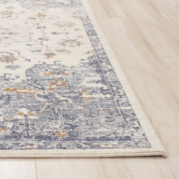 Rizzy Ventura VRA751 Powerloomed Traditional Washed Wool Rug Ivory/Blue 9' x 12'