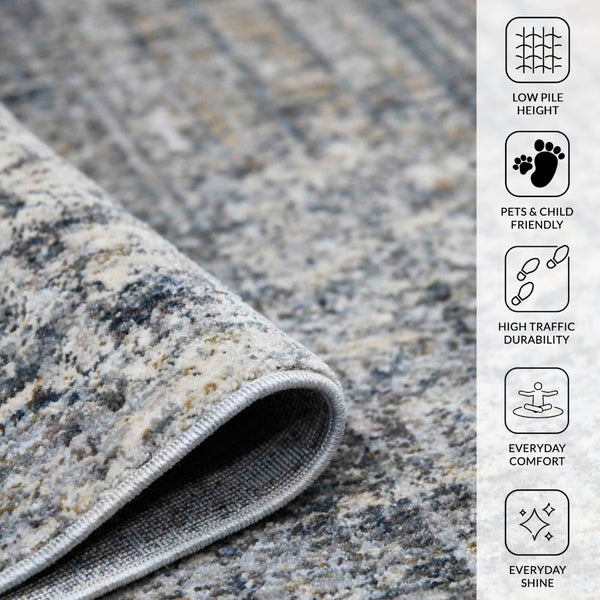 Amer Rugs Vermont Contemporary Power-loom Area Rug For Living Rooms And Bedrooms – Soft, Durable Design Gray Polyester Vrm12708