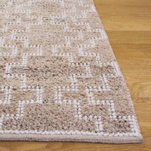 Safavieh Vermont Hand-Woven Beige Runner With Scandinavian Geometric Pattern, Pet-Yarn Pile, Durable Low-Profile Rug 2'-3" x 8'-0" VRM125B-28
