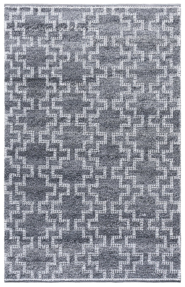 Safavieh Vermont Hand-Woven Round Rug In Soft Grey — Scandinavian Geometric Design, Durable Pet Yarn Pile 6'-0" x 6'-0" VRM125F-6R