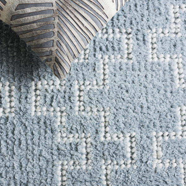 Safavieh Vermont Hand‑Woven Light Blue Runner Rug — Modern Scandinavian Minimalist Low‑Pile Pet Yarn Comfort 2'-3" x 8'-0" VRM125M-28