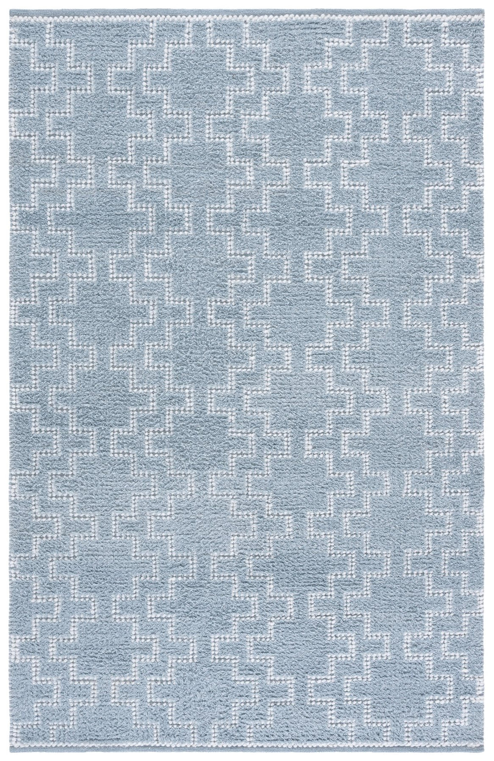 Safavieh Vermont Hand‑Woven Light Blue Runner Rug — Modern Scandinavian Minimalist Low‑Pile Pet Yarn Comfort 2'-3" x 8'-0" VRM125M-28